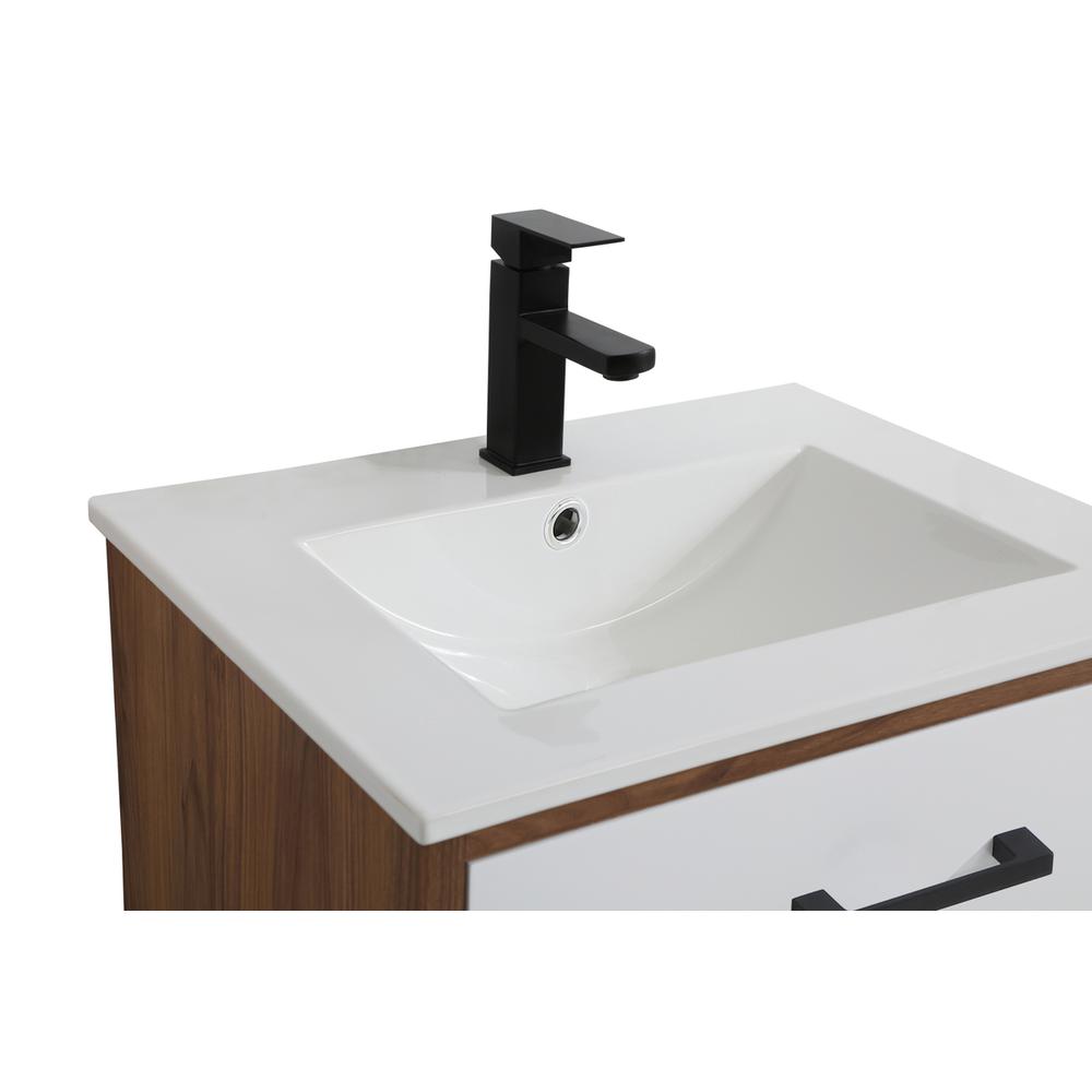 24 Inch Bathroom Vanity In Matte White. Picture 10