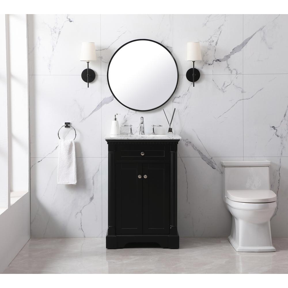 24 Inch Single Bathroom Vanity Set In Black. Picture 4