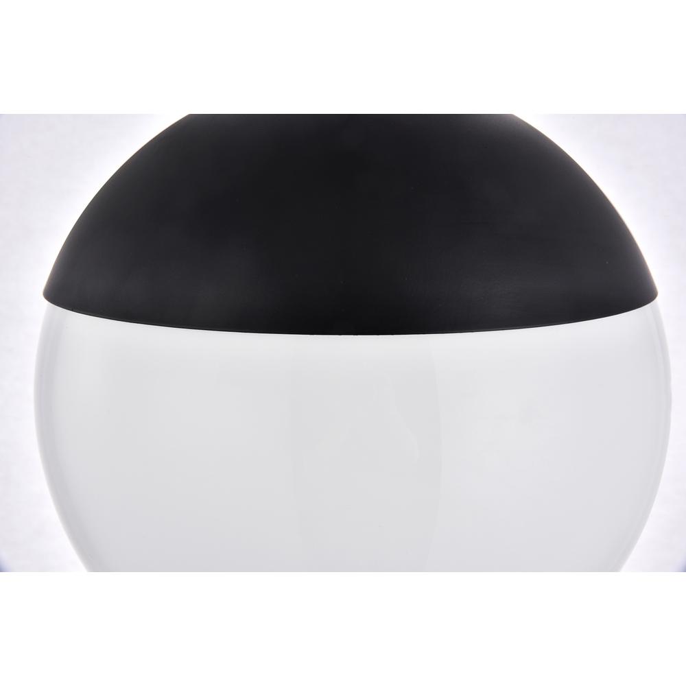 Eclipse 1 Light Black Flush Mount With Frosted White Glass. Picture 4