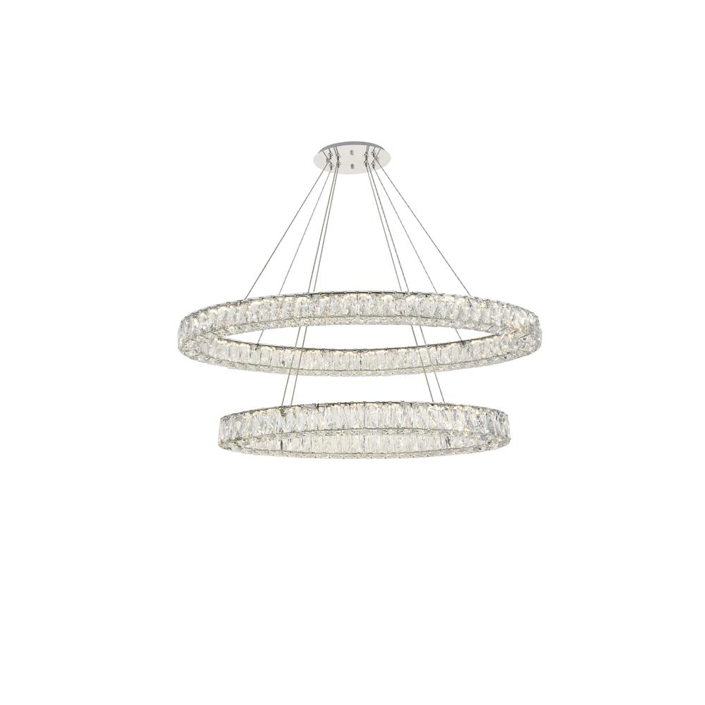 Monroe Integrated Led Light Chrome Chandelier Clear Royal Cut Crystal. Picture 1