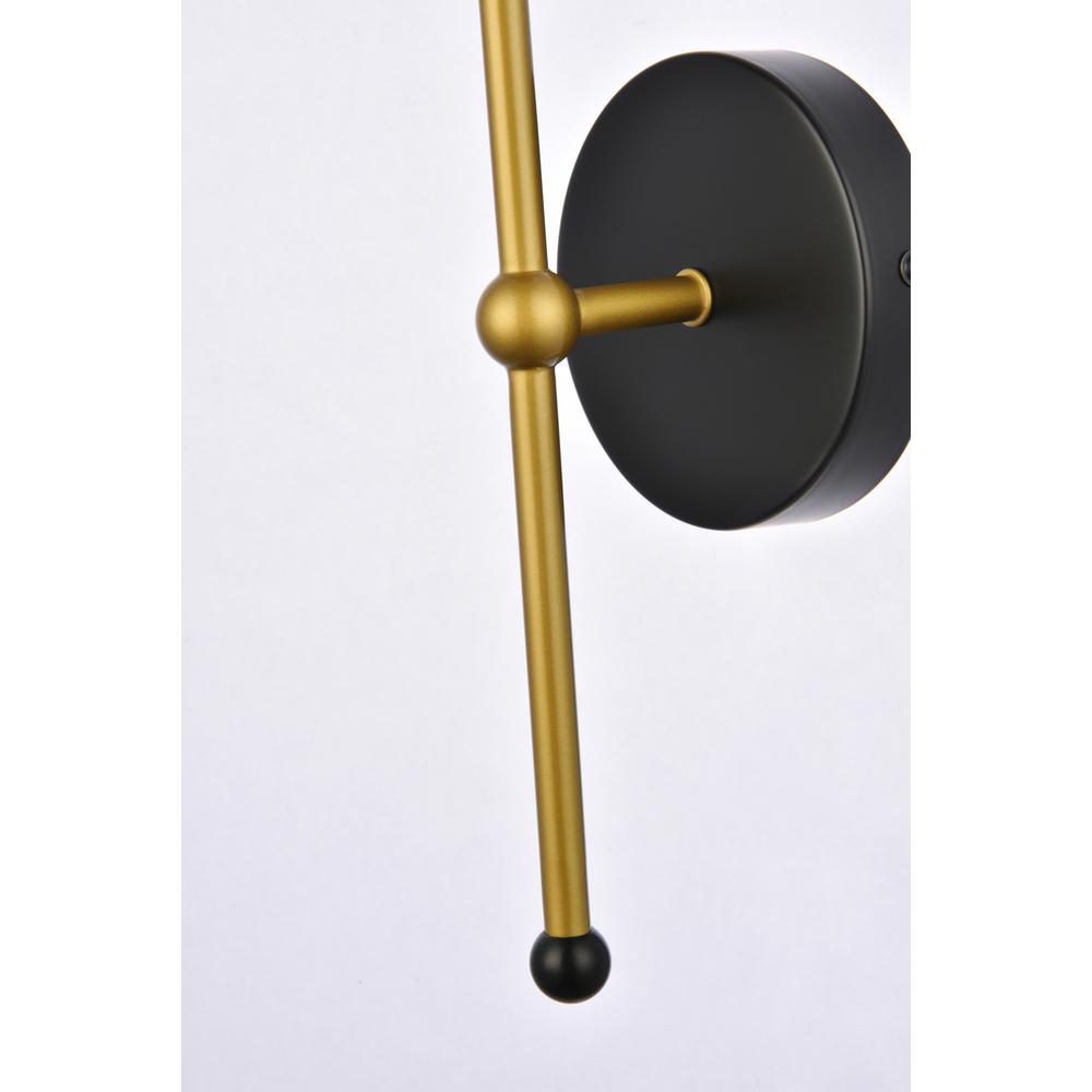 Keely 1 Light Black And Brass Wall Sconce. Picture 6