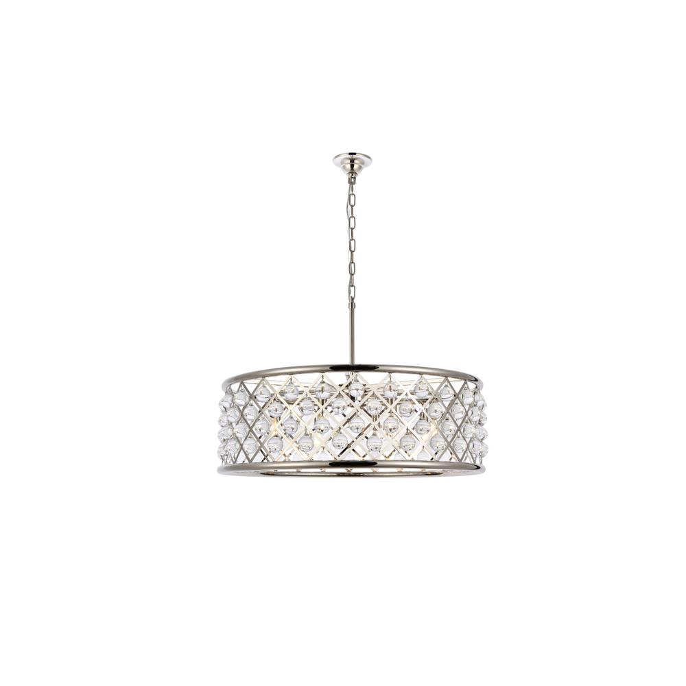 Madison 8 Light Polished Nickel Chandelier Clear Royal Cut Crystal. Picture 1