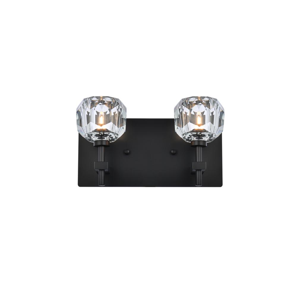 Graham 2 Light Wall Sconce In Black. Picture 1