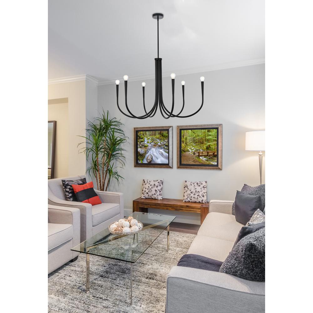 Layne 36 Inch Chandelier In Black. Picture 8