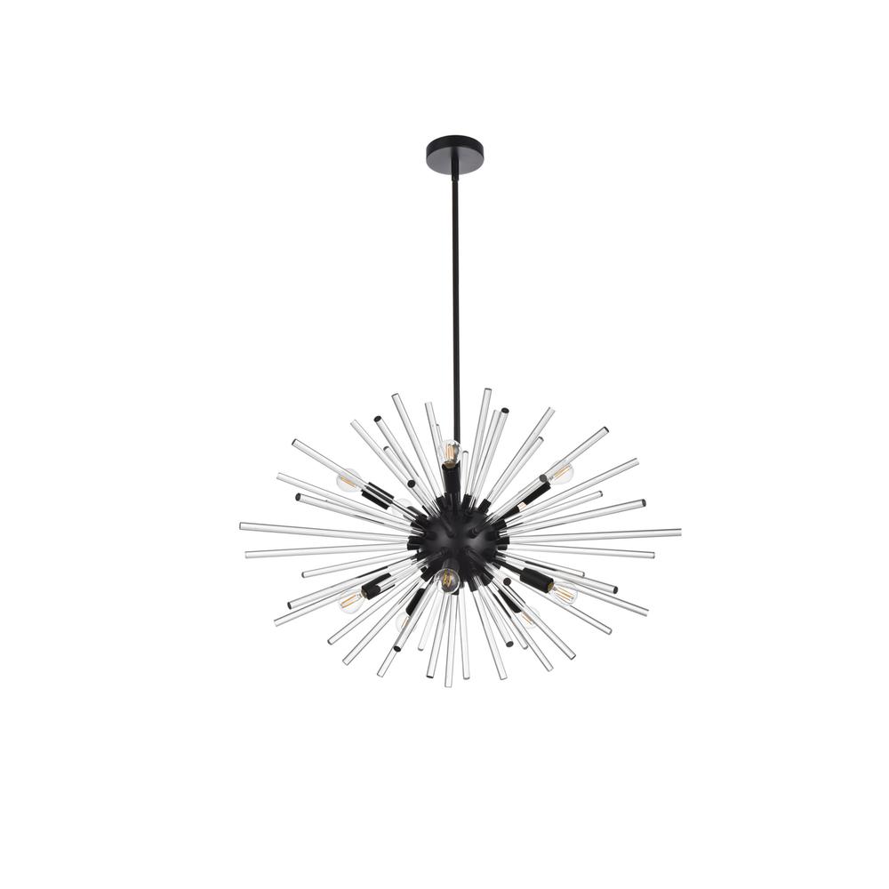 Sienna 36 Inch Crystal Rod Pendant In Black. Picture 6