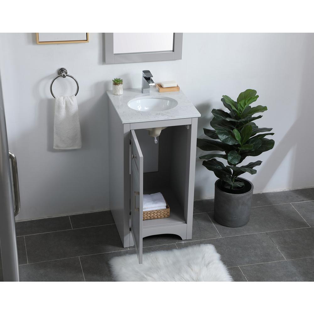 18 Inch Single Bathroom Vanity In Grey. Picture 3