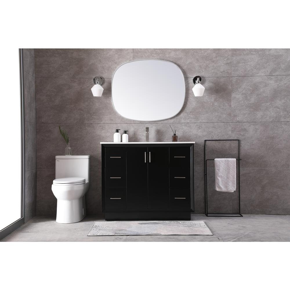 42 Inch Single Bathroom Vanity In Black. Picture 4