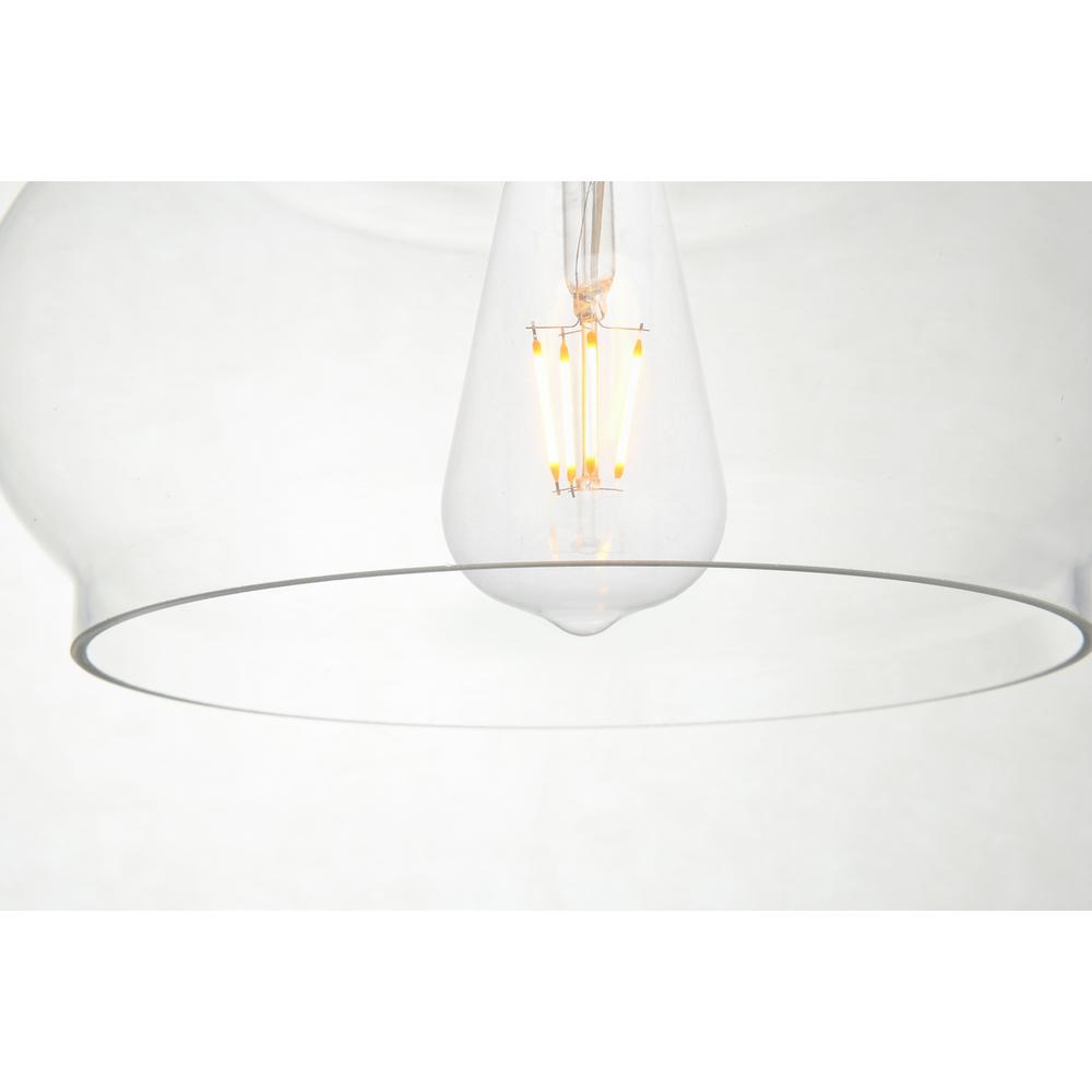 Destry 1 Light Brass Plug-In Pendant With Clear Glass. Picture 3