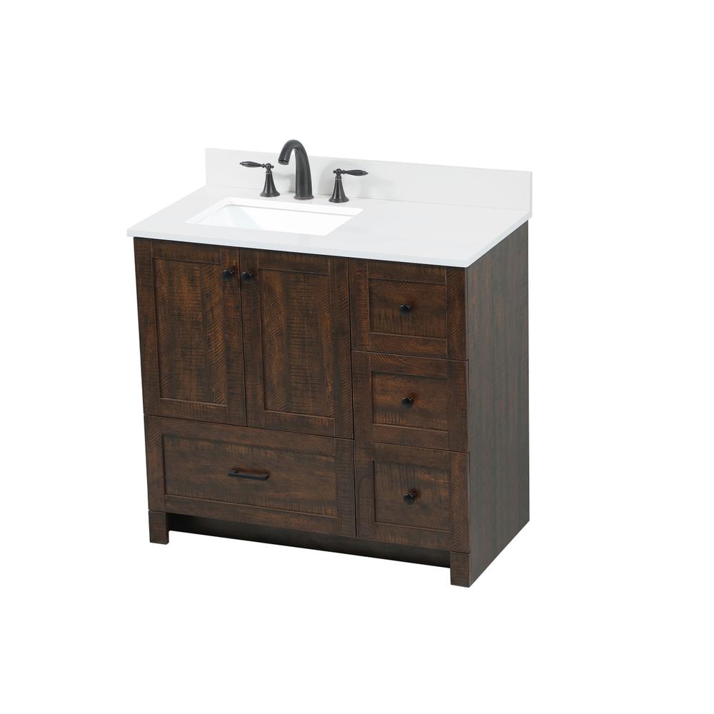 36 Inch Single Bathroom Vanity In Expresso With Backsplash. Picture 8