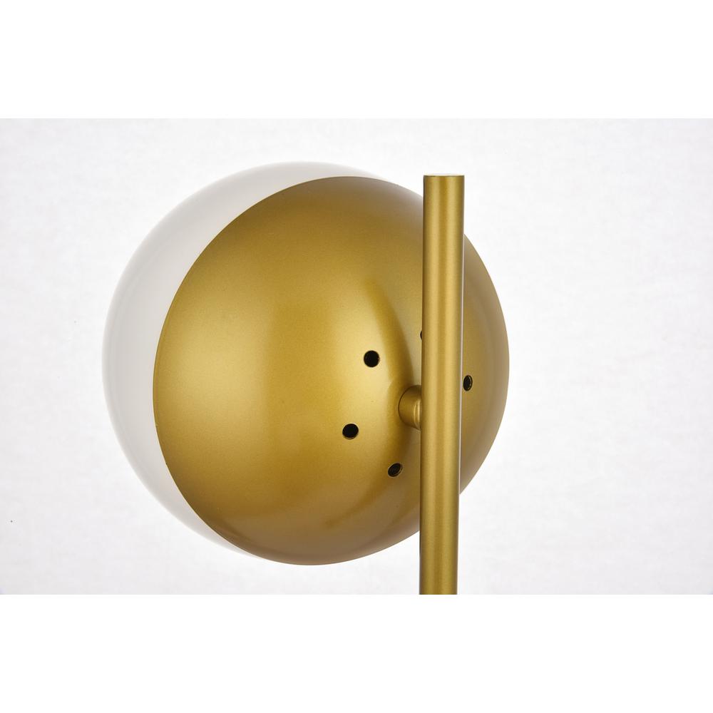 Eclipse 1 Light Brass Table Lamp With Frosted White Glass. Picture 4