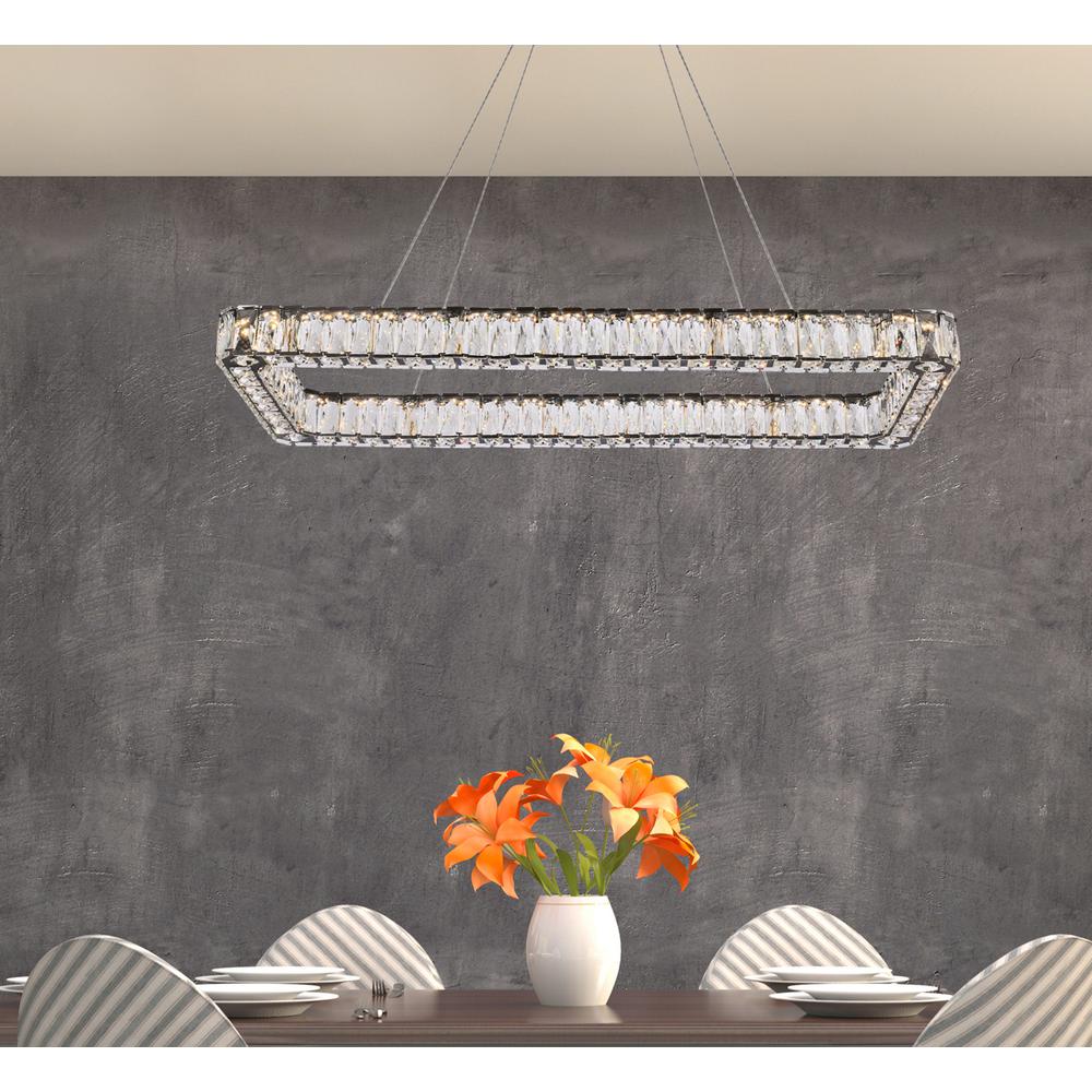 Monroe 42 Inch Led Single Rectangle Pendant In Black. Picture 8