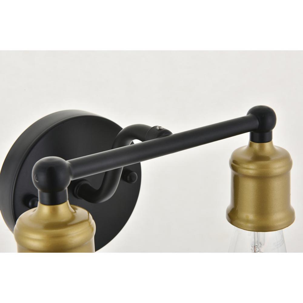 Serif 2 Light Brass And Black Wall Sconce. Picture 9