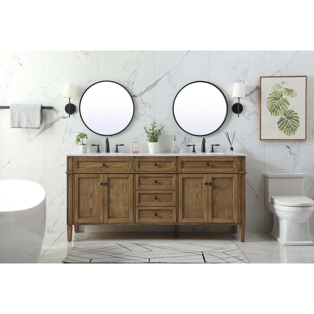 72 Inch Double Bathroom Vanity In Driftwood. Picture 4