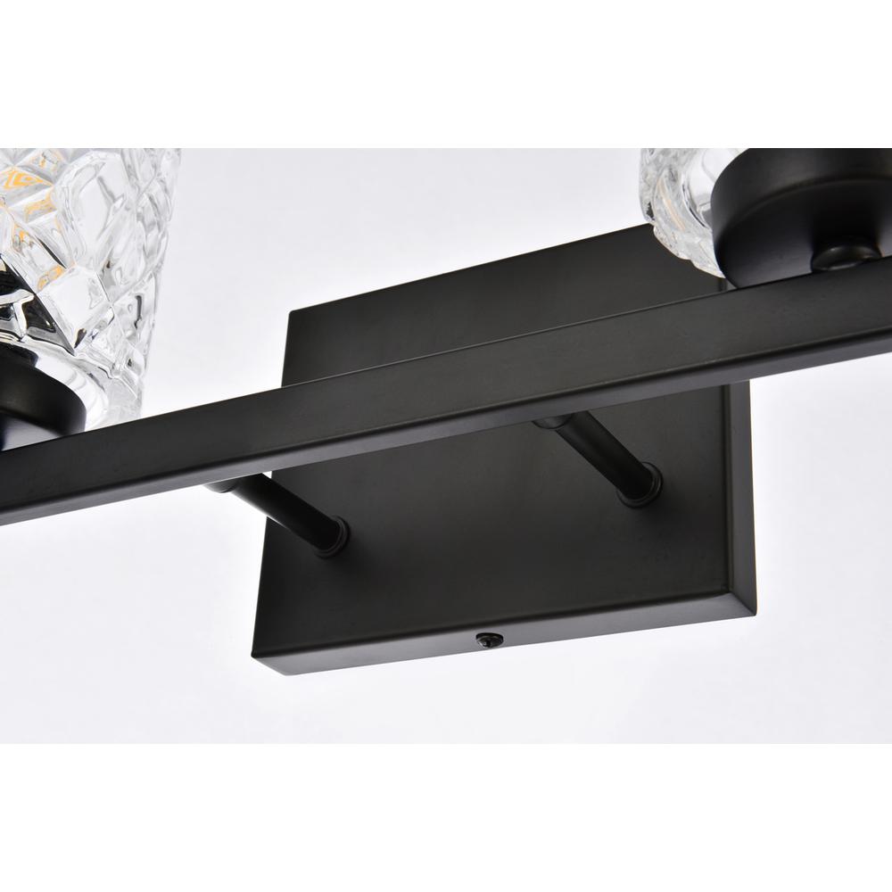 Cassie 4 Lights Bath Sconce In Black With Clear Shade. Picture 3