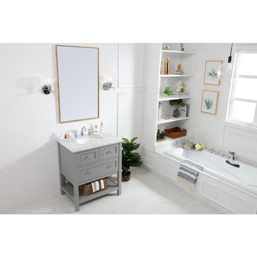 30 In. Single Bathroom Vanity Set In Grey. Picture 9