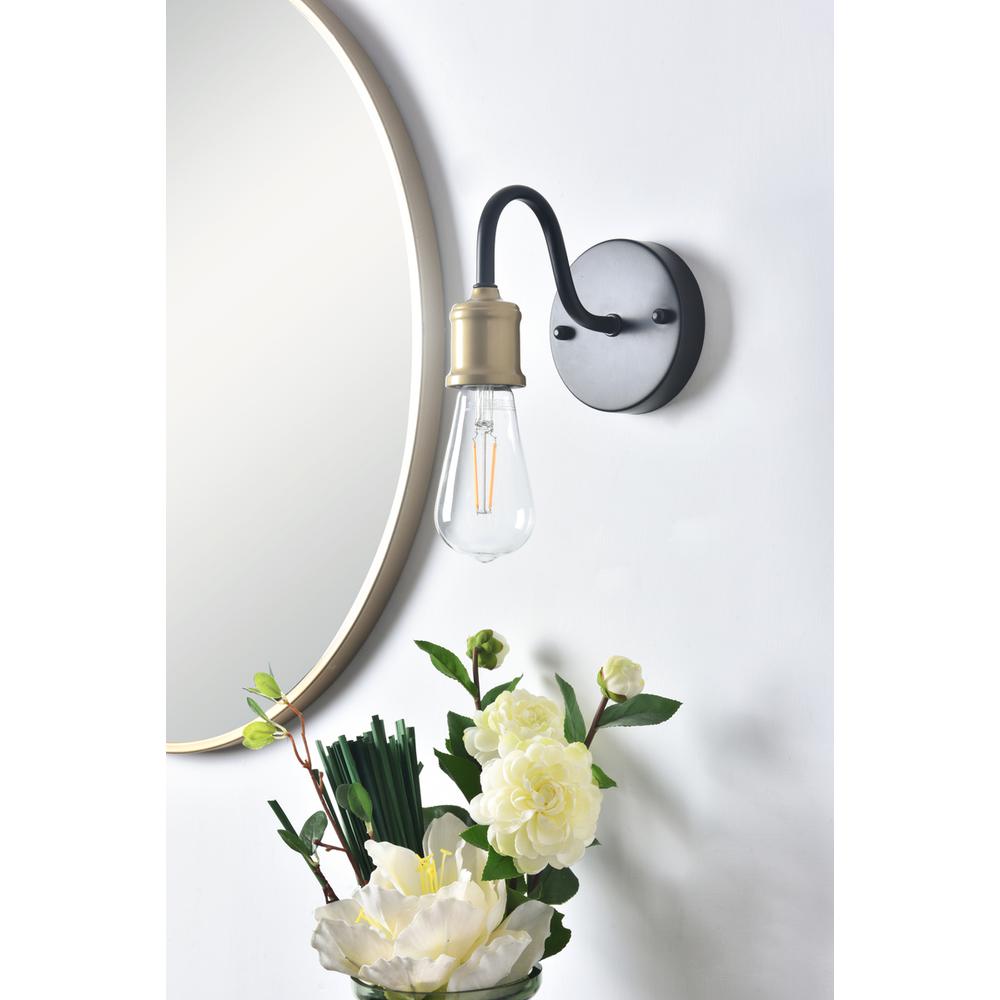 Serif 1 Light Brass And Black Wall Sconce. Picture 11