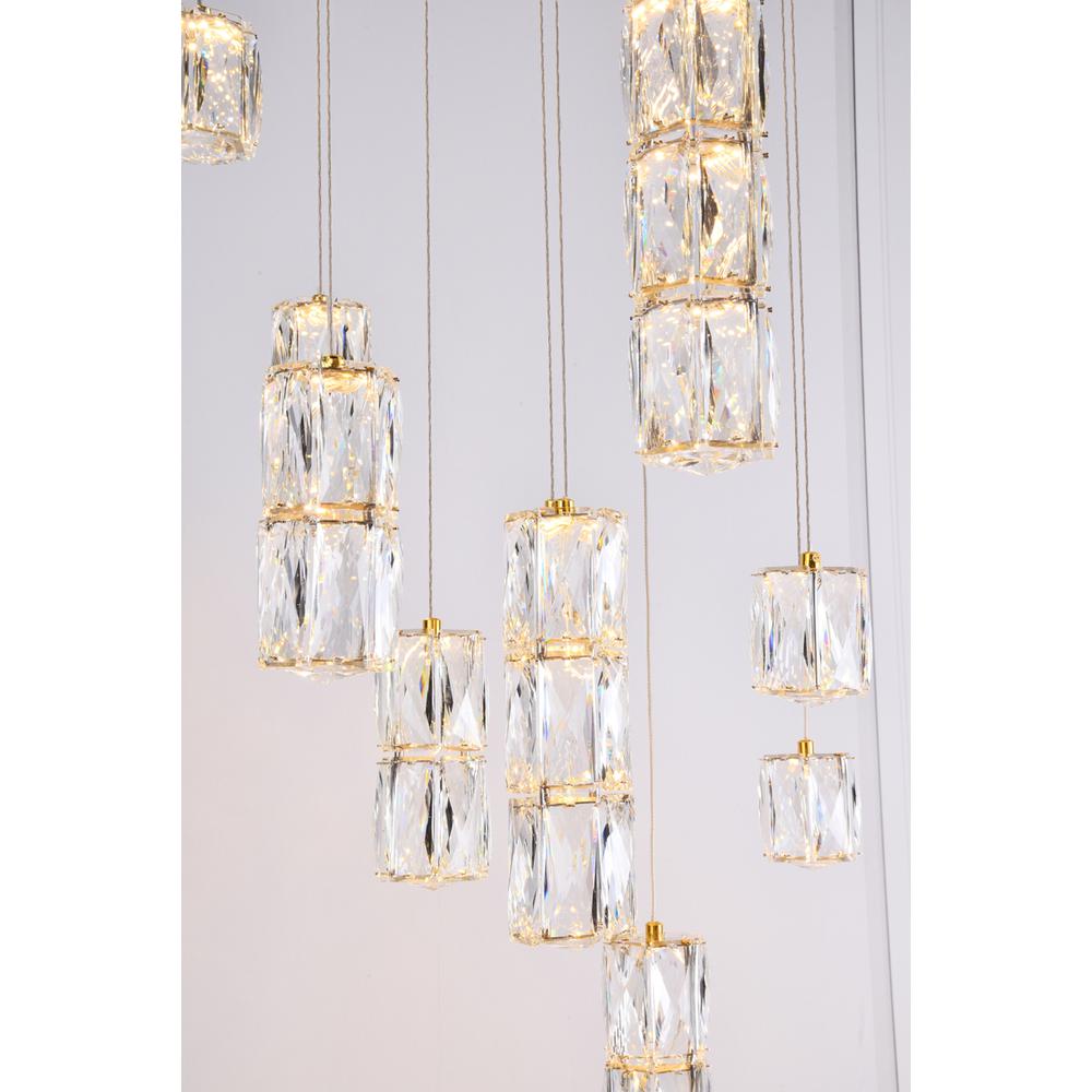 Polaris Led Light Gold Pendant Clear Crystal. Picture 7