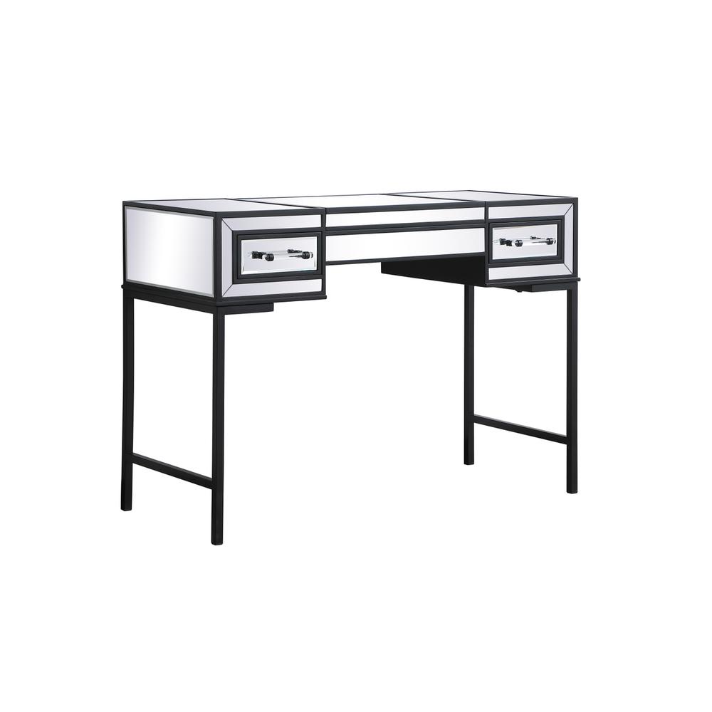 42 Inch Mirrored Flip Top Vanity Table In Black. Picture 4