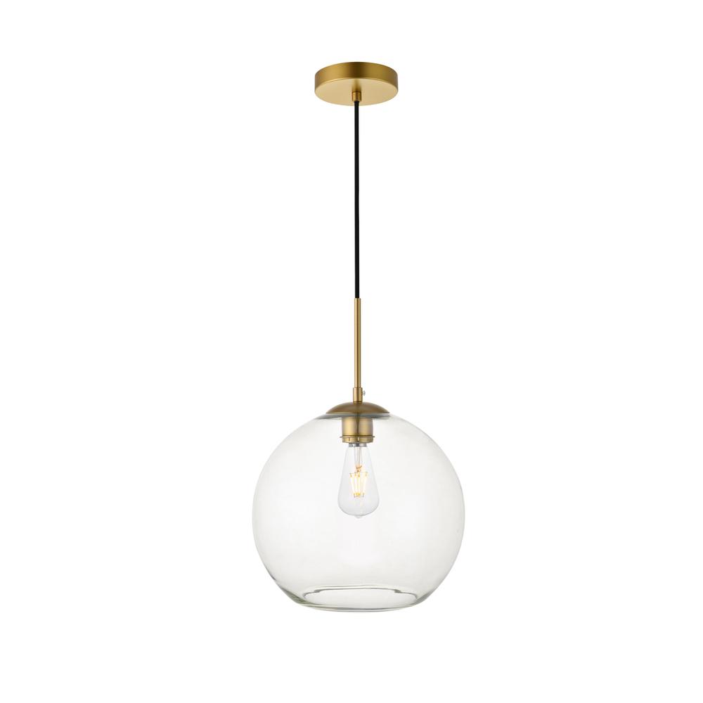 Baxter 1 Light Brass Pendant With Clear Glass. Picture 1