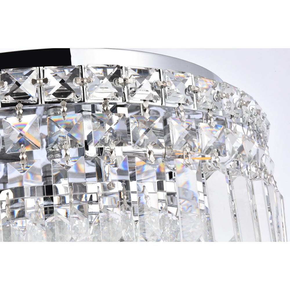 Maxime 4 Light Chrome Flush Mount Clear Royal Cut Crystal. Picture 5