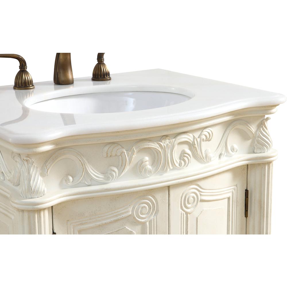 27 Inch Single Bathroom Vanity In Antique White. Picture 6