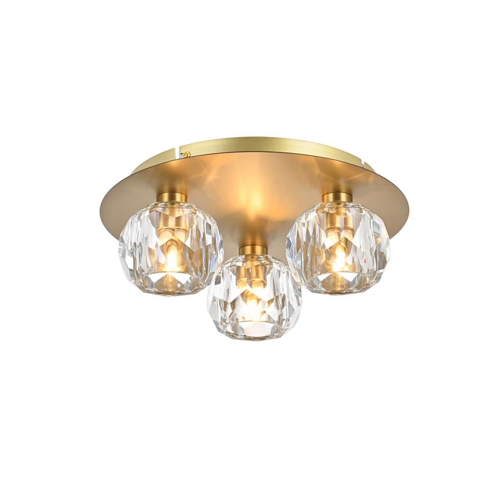 Graham 3 Light Ceiling Lamp In Gold. Picture 1