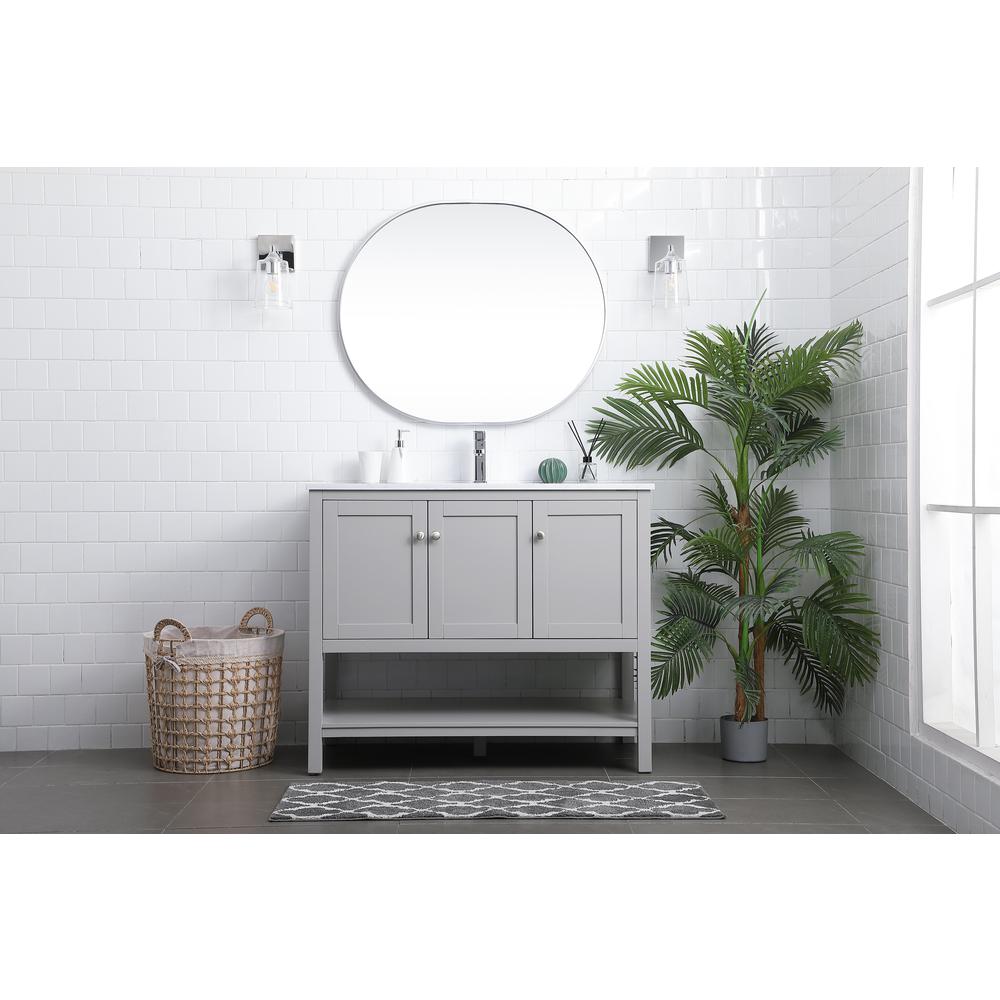 42 Inch Single Bathroom Vanity In Grey. Picture 4