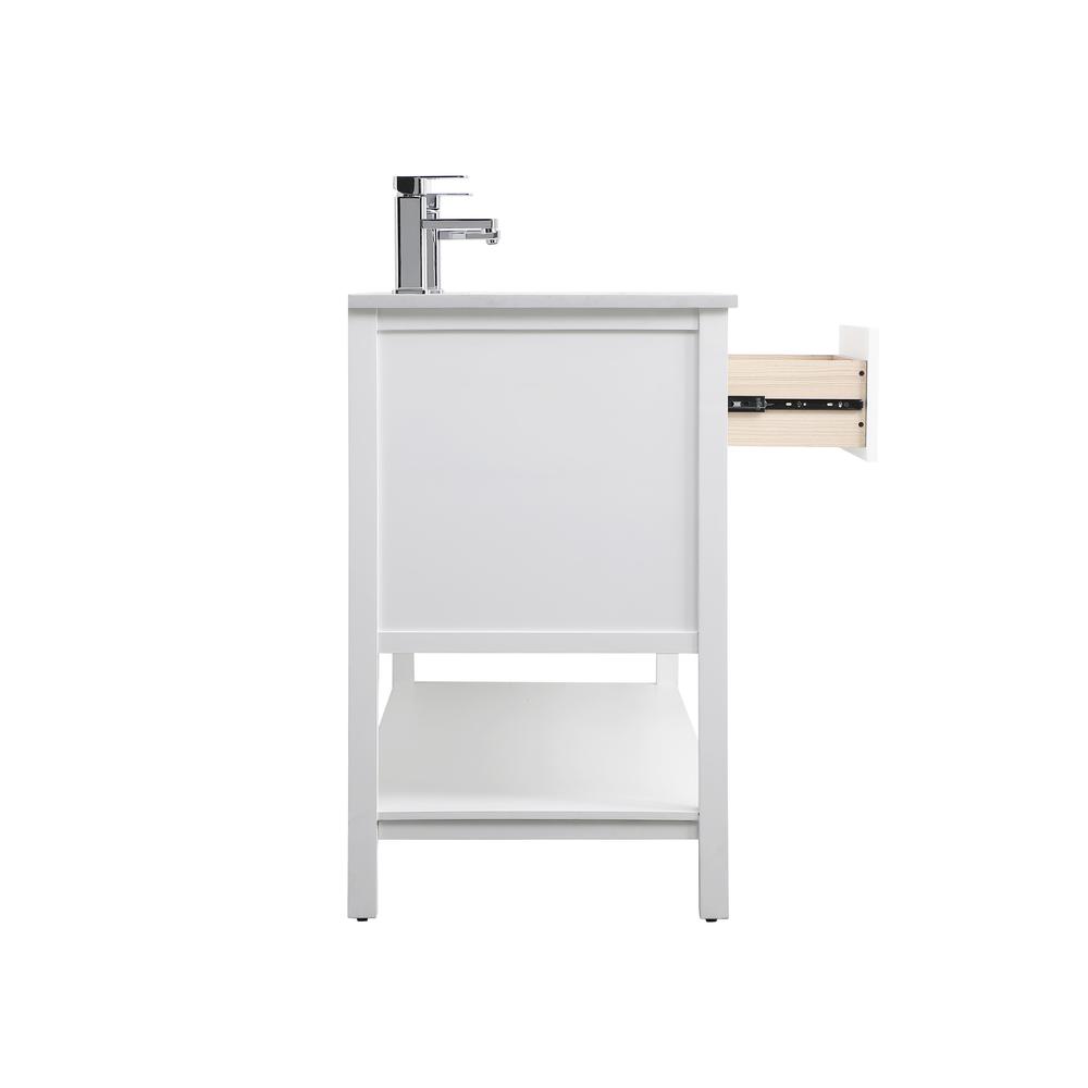 54 Inch Double Bathroom Vanity In White. Picture 10