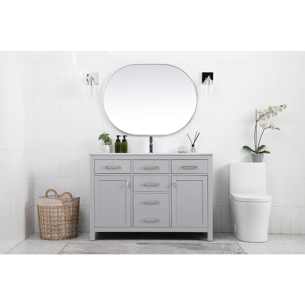 48 Inch Single Bathroom Vanity In Grey. Picture 5