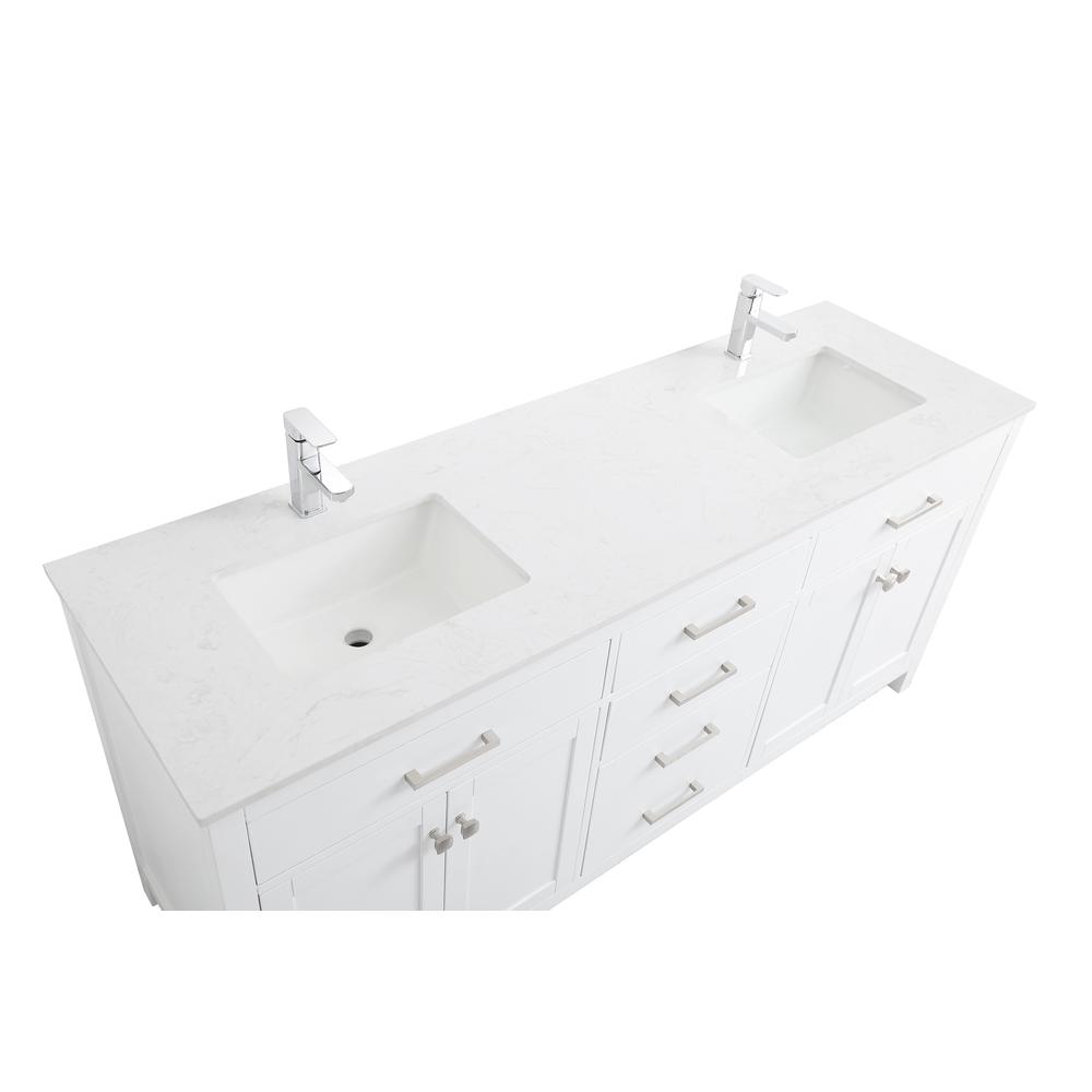 72 Inch Double Bathroom Vanity In White. Picture 11