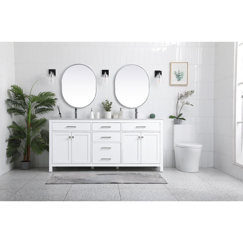 72 Inch Double Bathroom Vanity In White. Picture 4
