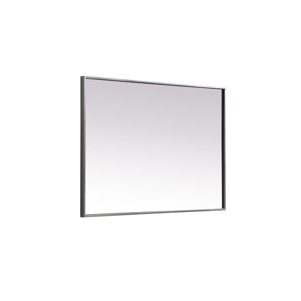 Metal Frame Rectangle Mirror 24X36 Inch In Silver. Picture 9
