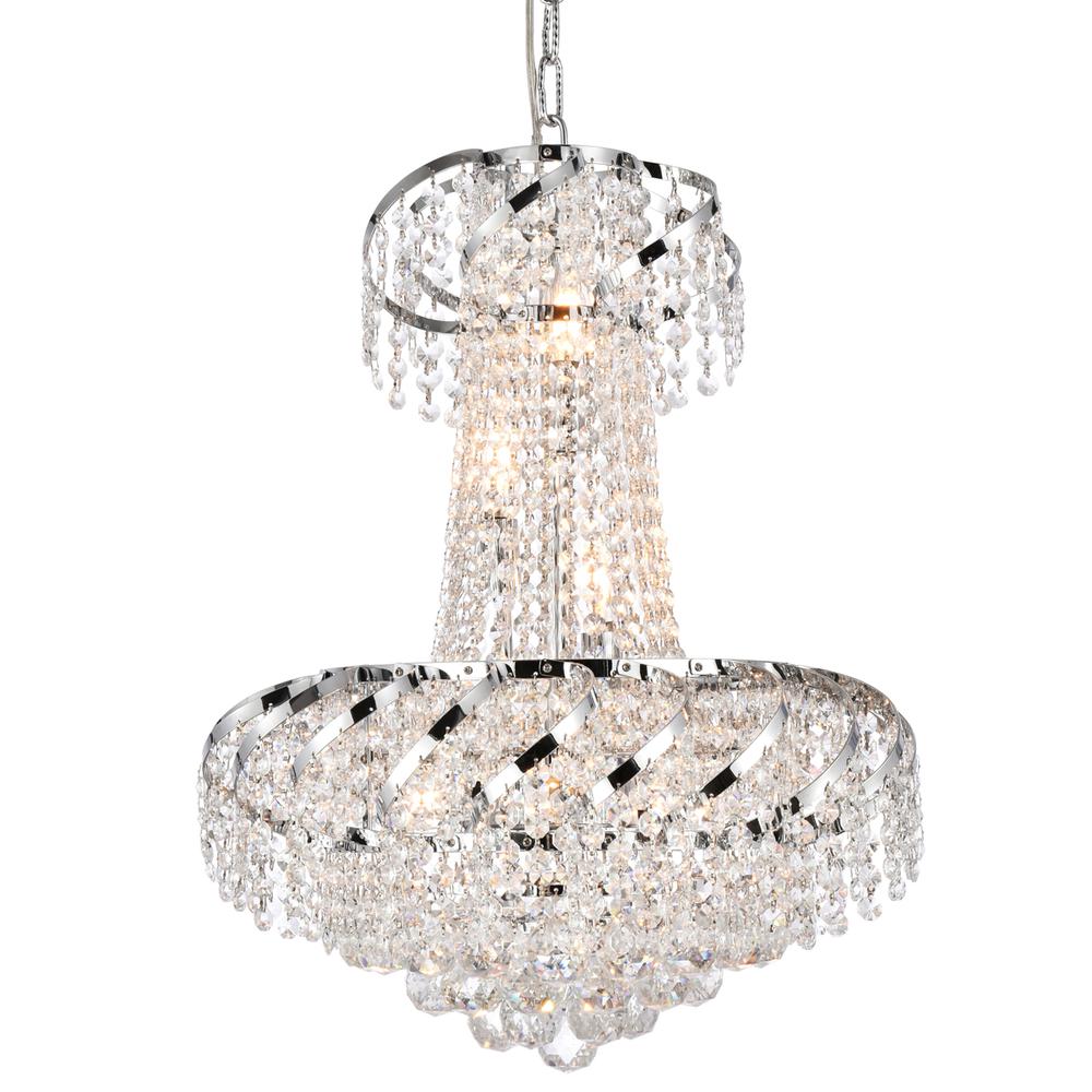 Belenus 6 Light Chrome Pendant Clear Royal Cut Crystal. Picture 2