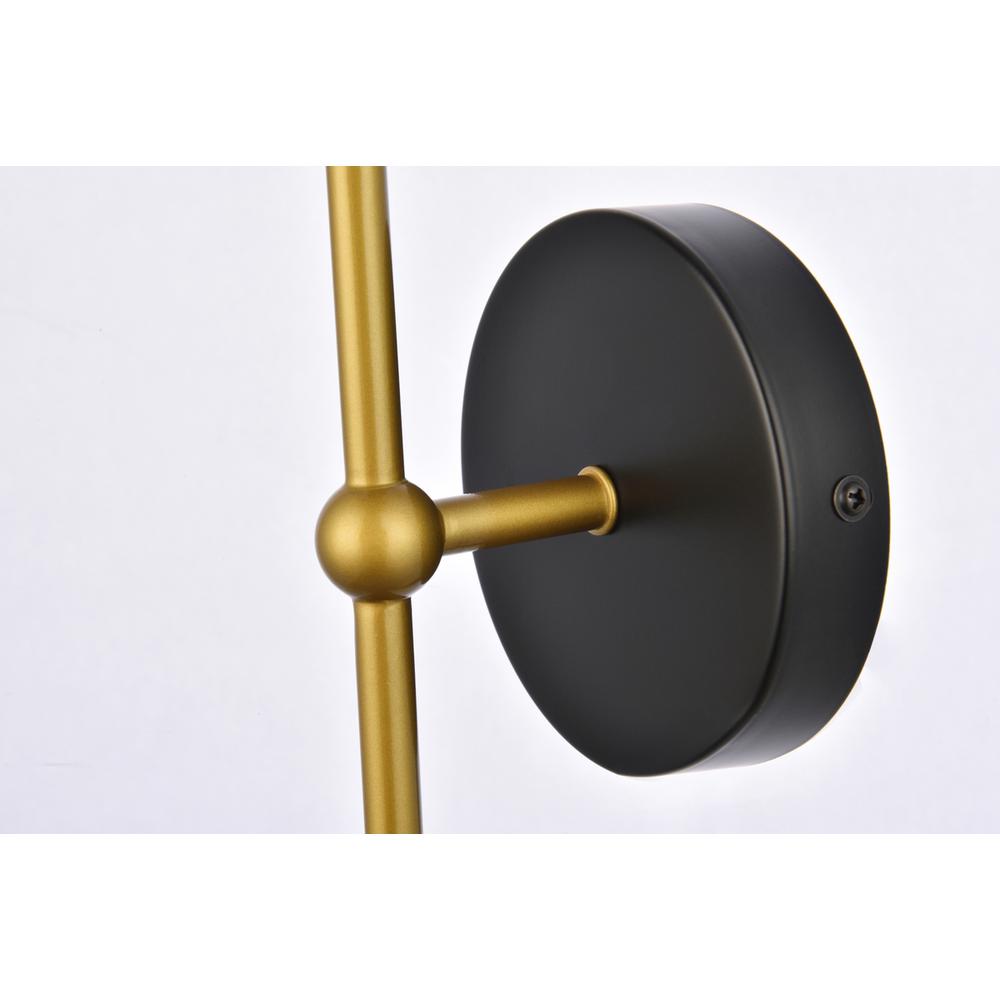 Keely 1 Light Black And Brass Wall Sconce. Picture 5