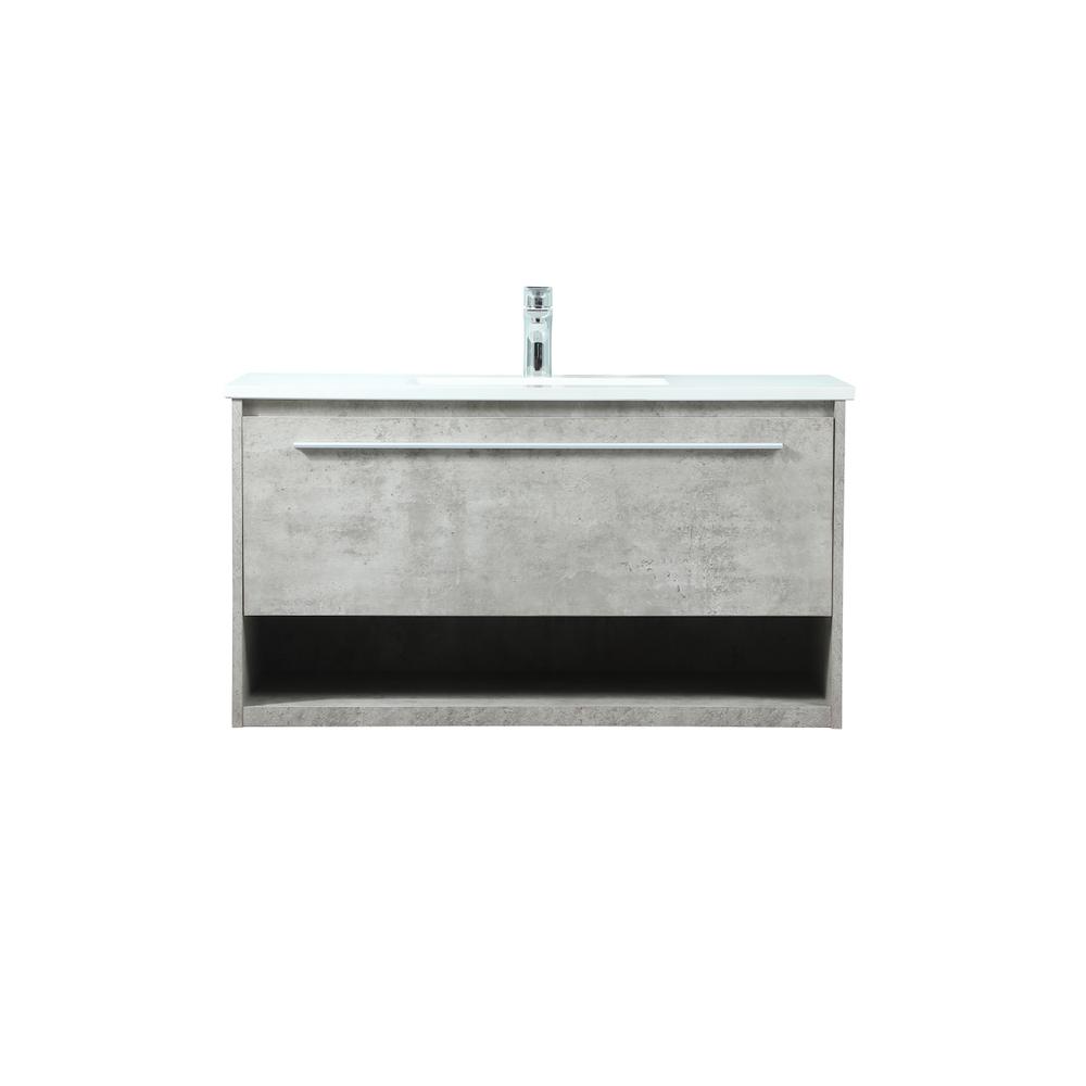 36 Inch Single Bathroom Vanity In Concrete Grey. Picture 1