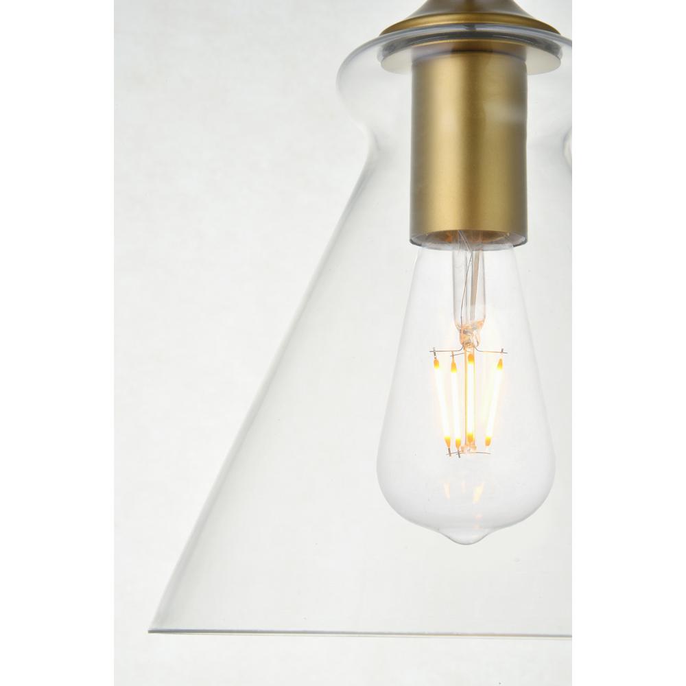 Destry 1 Light Brass Pendant With Clear Glass. Picture 4