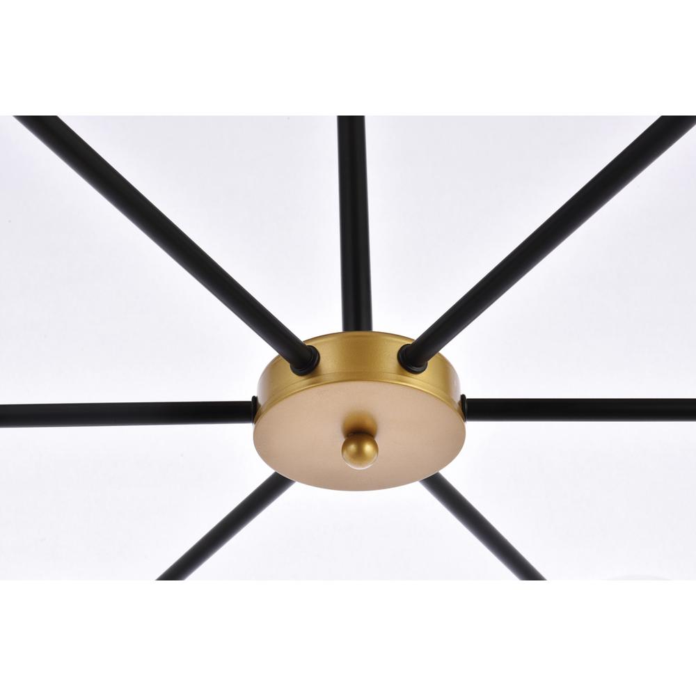Briggs 36 Inch Pendant In Black And Brass With White Shade. Picture 3