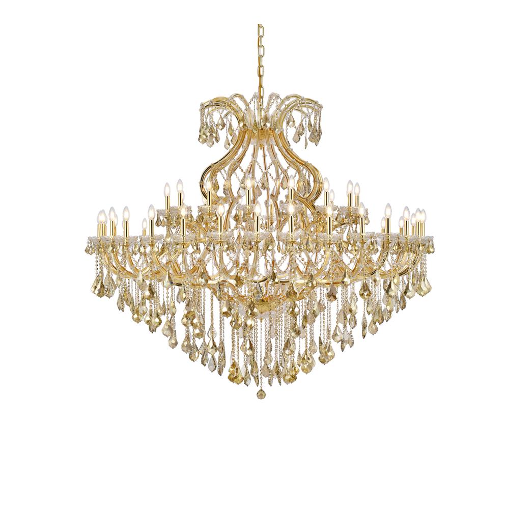 Maria Theresa 49 Light Gold Chandelier Golden Teak (Smoky) Royal Cut Crystal. Picture 2