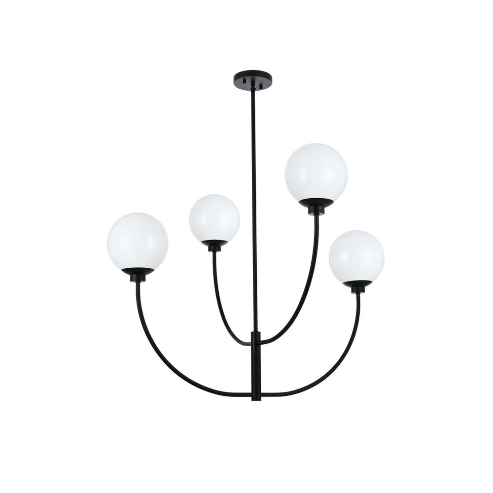 Nyomi 36 Inch Chandelier In Black. Picture 6
