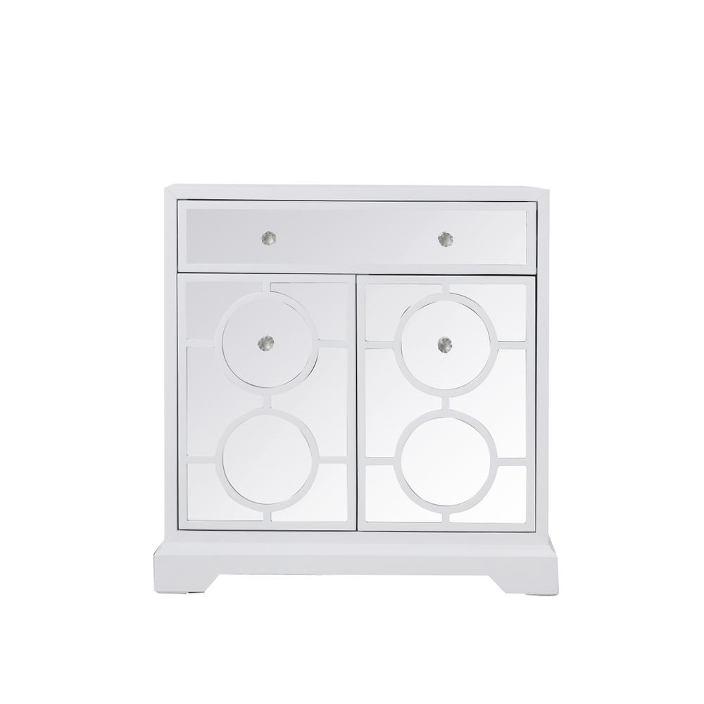 32 In. Mirrored Cabinet In White. Picture 1