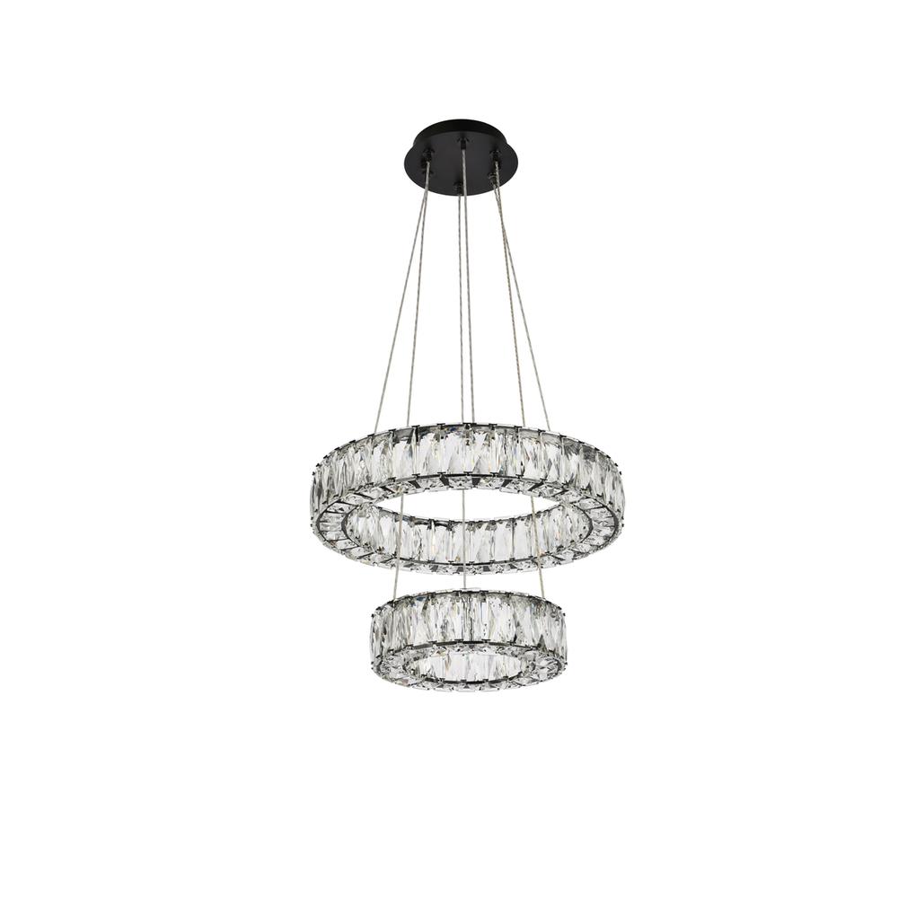 Monroe 18 Inch Led Two Ring Pendant In Black. Picture 6