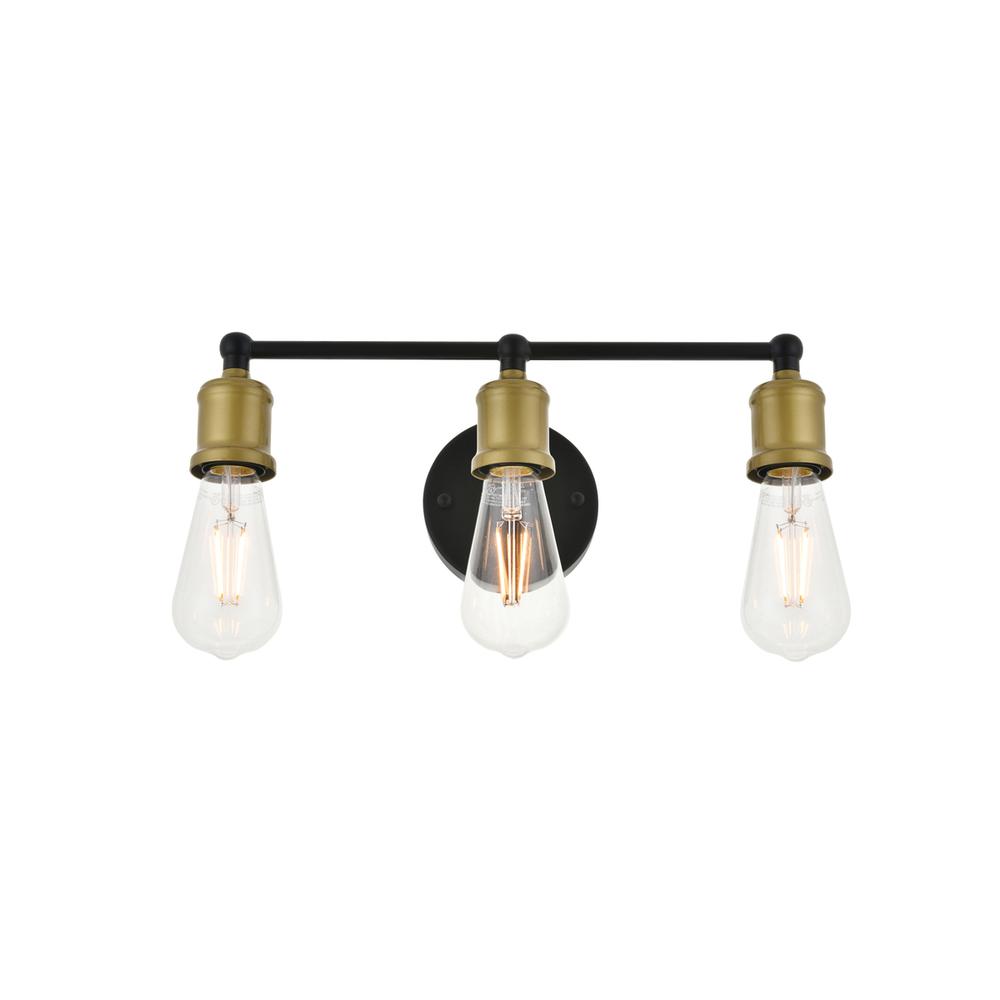 Serif 3 Light Brass And Black Wall Sconce. Picture 6