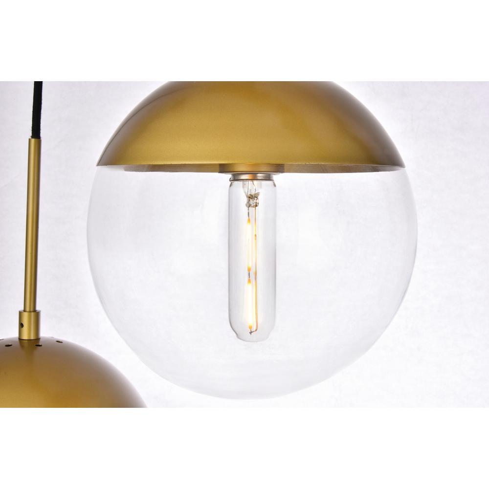 Eclipse 5 Lights Brass Pendant With Clear Glass. Picture 3