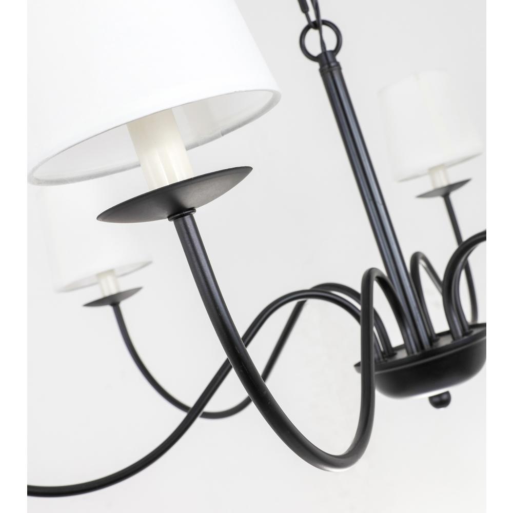 Eclipse 6 Light Black And White Shade Chandelier. Picture 10