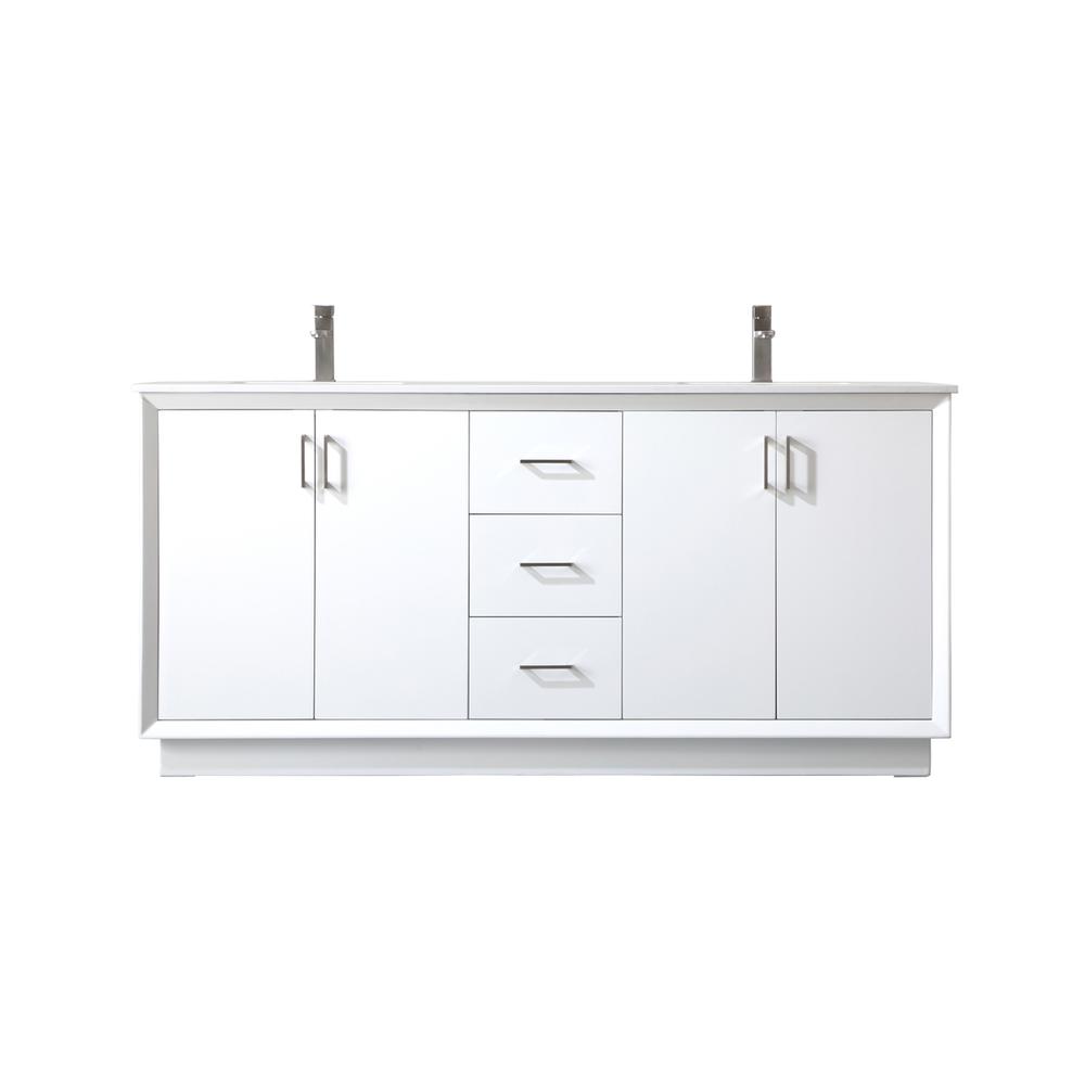 72 Inch Double Bathroom Vanity In White. Picture 1