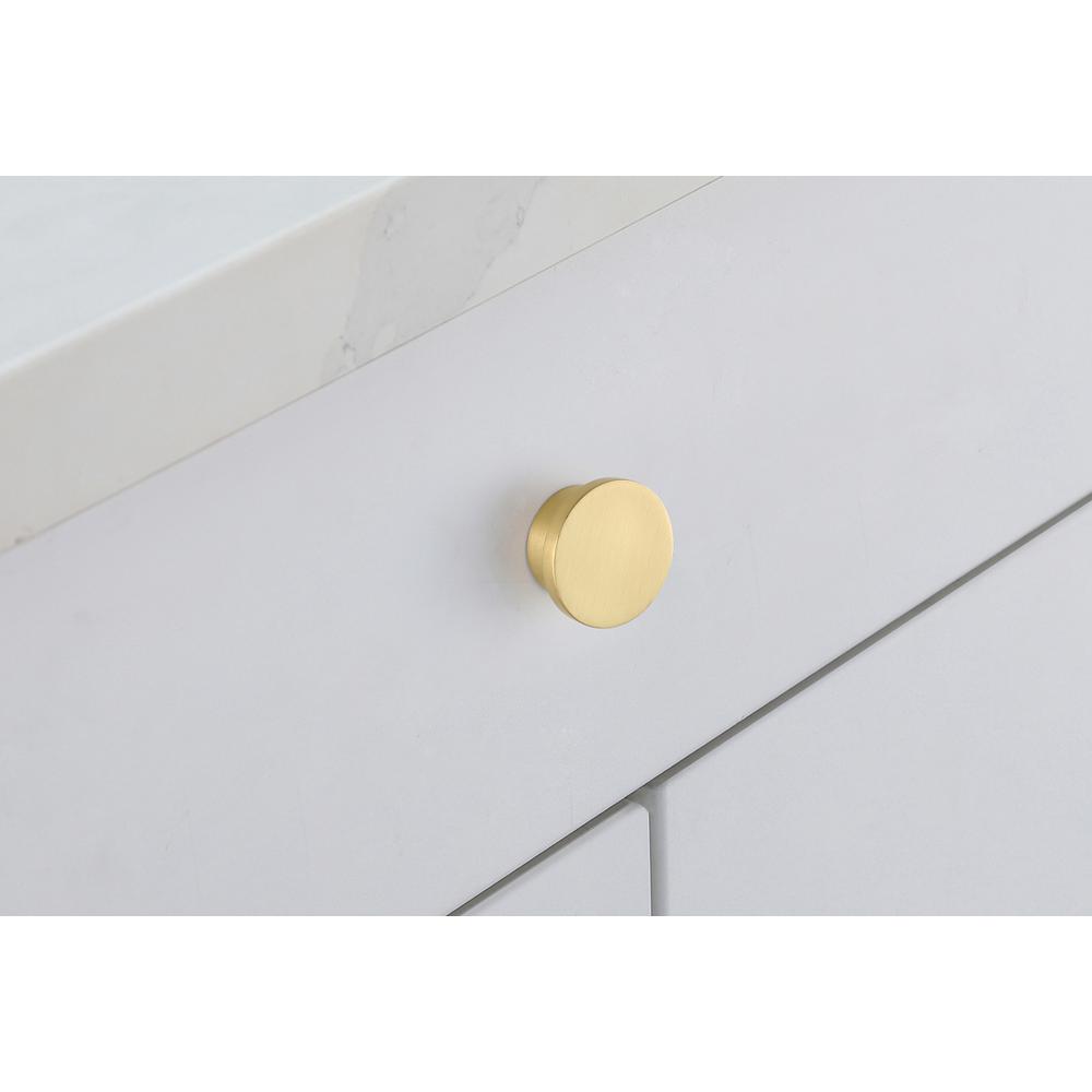 Trovon 1.6" Diameter Brushed Gold Oversize Round Knob Multipack (Set Of 10). Picture 3