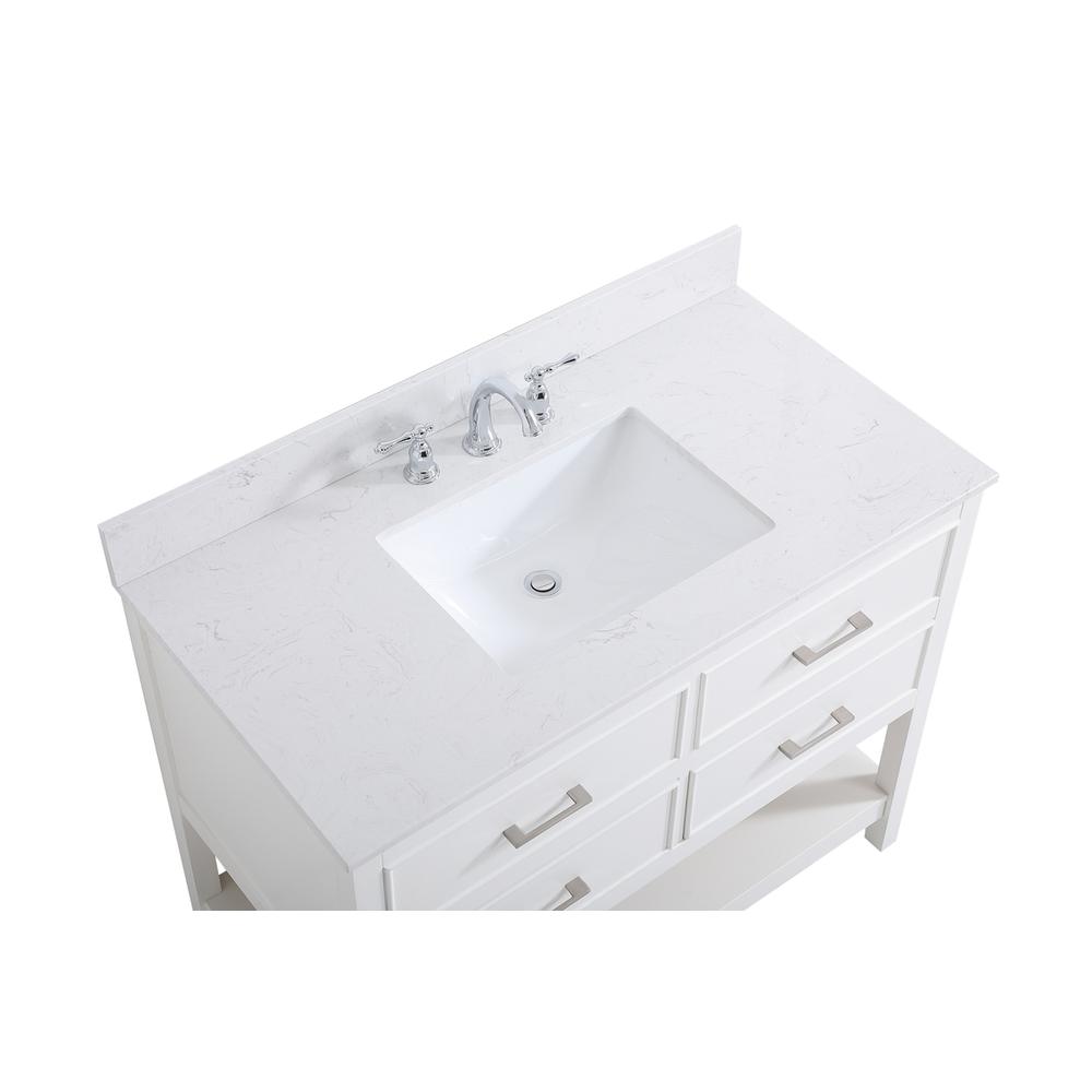 42 Inch Single Bathroom Vanity In White With Backsplash. Picture 10