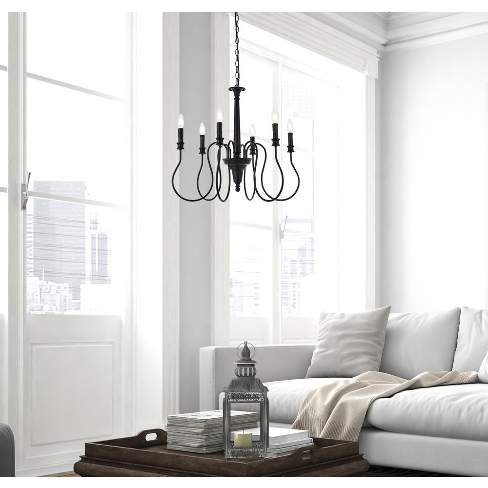 Flynx 6 Lights Pendant In Black. Picture 7