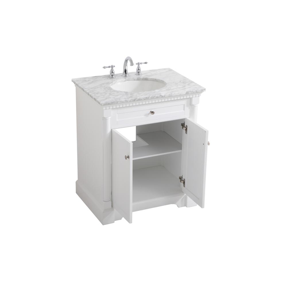 30 Inch Single Bathroom Vanity In  White. Picture 9