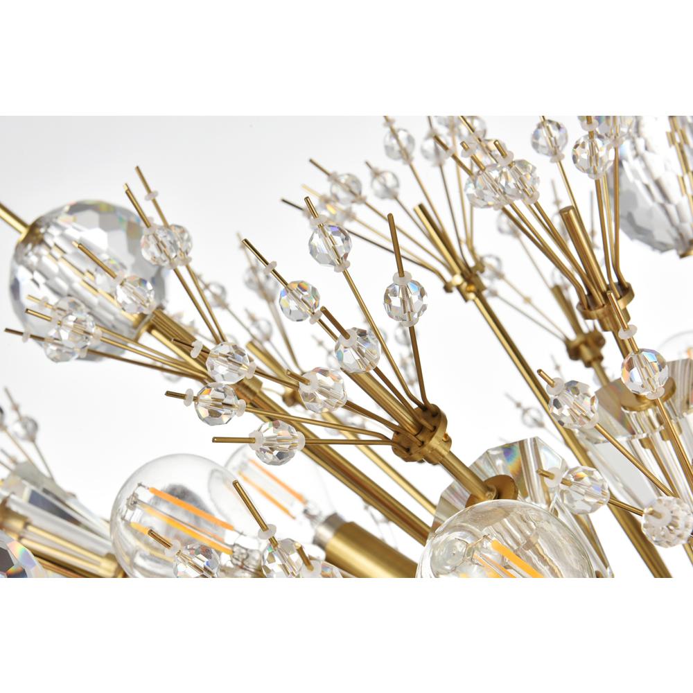 Vera 50 Inch Three Tiers Crystal Starburst Chandelier In Satin Gold. Picture 5